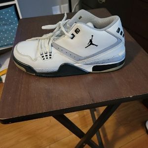 Air Jordan Flight 23 Shoes: White/Gray/Black size 7Y no box in good condition